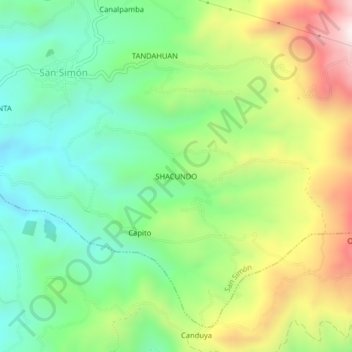 Mappa topografica SHACUNDO, altitudine, rilievo