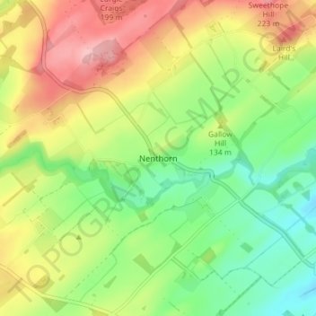 Mappa topografica Nenthorn, altitudine, rilievo