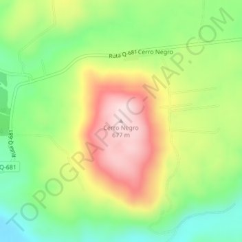 Mappa topografica Cerro Negro, altitudine, rilievo