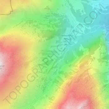 Mappa topografica Pt 1589, altitudine, rilievo