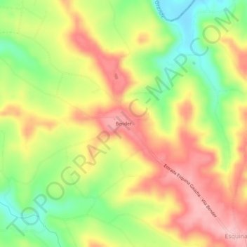 Mappa topografica Bender, altitudine, rilievo