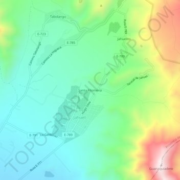 Mappa topografica Santa Filomena, altitudine, rilievo