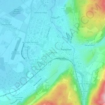 Mappa topografica Les Épinettes, altitudine, rilievo