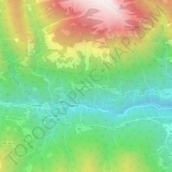 Mappa topografica Monteossolano, altitudine, rilievo