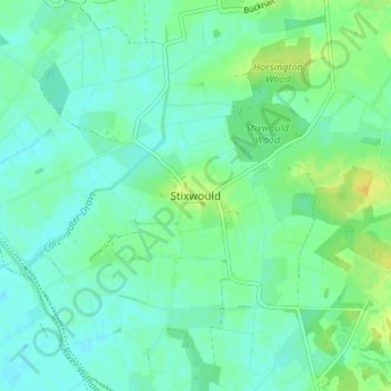 Mappa topografica Stixwould, altitudine, rilievo