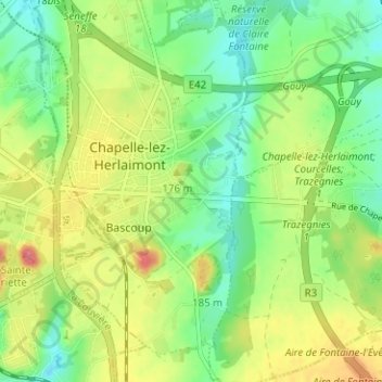 Mappa topografica Le Douaire, altitudine, rilievo