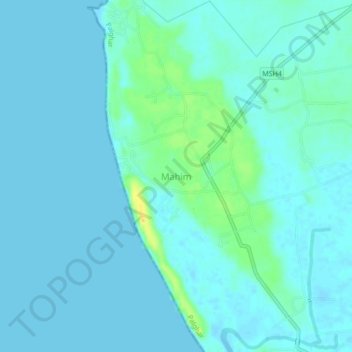 Mappa topografica Mahim, altitudine, rilievo