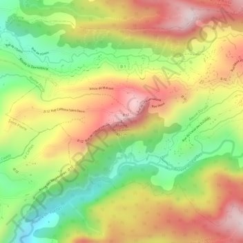 Mappa topografica Morne des Cadets, altitudine, rilievo
