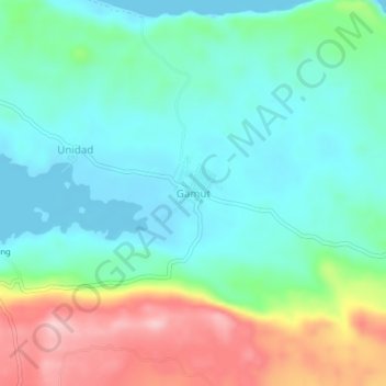 Mappa topografica Gamut, altitudine, rilievo