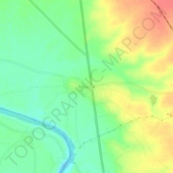 Mappa topografica Mhaisal, altitudine, rilievo