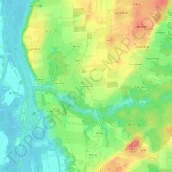 Mappa topografica Holzhausen, altitudine, rilievo