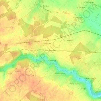 Mappa topografica La Pignonnière, altitudine, rilievo