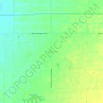 Mappa topografica Arizona City, altitudine, rilievo