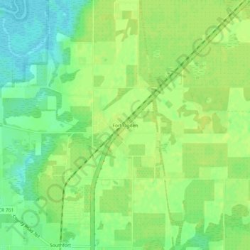 Mappa topografica Fort Ogden, altitudine, rilievo