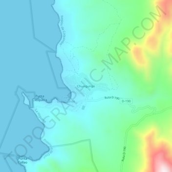Mappa topografica Chungungo, altitudine, rilievo