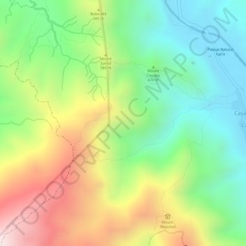 Mappa topografica Mt Maynuba, altitudine, rilievo
