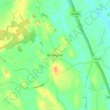 Mappa topografica Kirklington, altitudine, rilievo