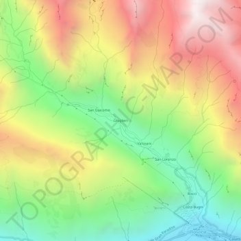 Mappa topografica Ghiglieri, altitudine, rilievo