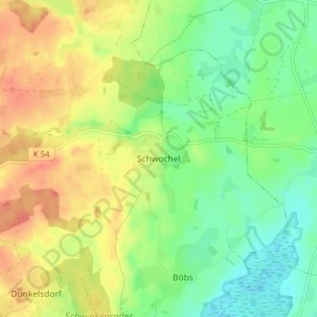 Mappa topografica Schwochel, altitudine, rilievo