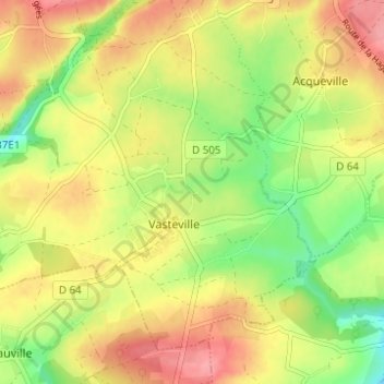 Mappa topografica Hameau Fabien, altitudine, rilievo