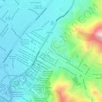 Mappa topografica 3S, altitudine, rilievo