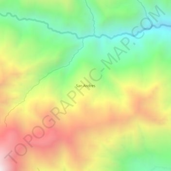 Mappa topografica San Andres, altitudine, rilievo