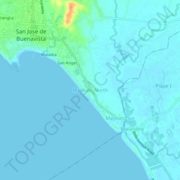 Mappa topografica Maybato North, altitudine, rilievo