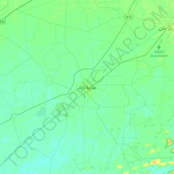 Mappa topografica Sadiqabad, altitudine, rilievo