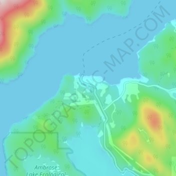 Mappa topografica Earls Cove, altitudine, rilievo