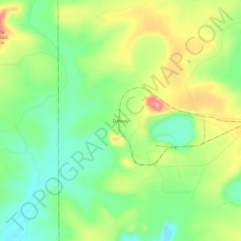 Mappa topografica Dabney, altitudine, rilievo