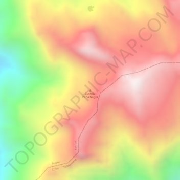 Mappa topografica Cuchilla Peña Negra, altitudine, rilievo