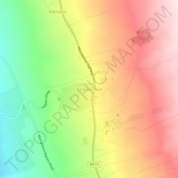 Mappa topografica Kealakekua, altitudine, rilievo