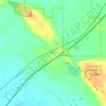 Mappa topografica Kinross, altitudine, rilievo
