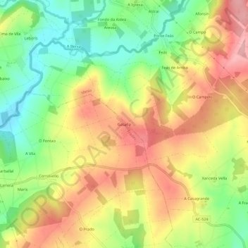 Mappa topografica Gasalla, altitudine, rilievo