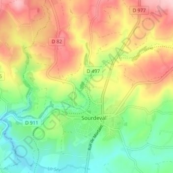Mappa topografica La Thébaudière, altitudine, rilievo