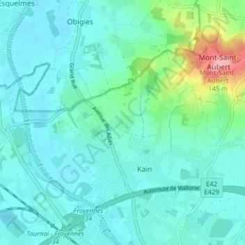 Mappa topografica L'Espinette, altitudine, rilievo