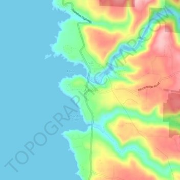 Mappa topografica Albion, altitudine, rilievo
