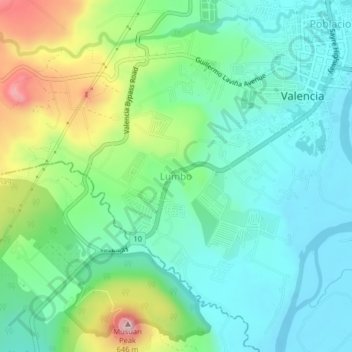 Mappa topografica Lumbo, altitudine, rilievo