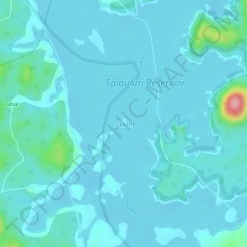 Mappa topografica Curdi, altitudine, rilievo