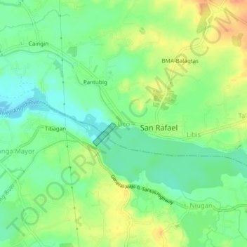 Mappa topografica Lico, altitudine, rilievo