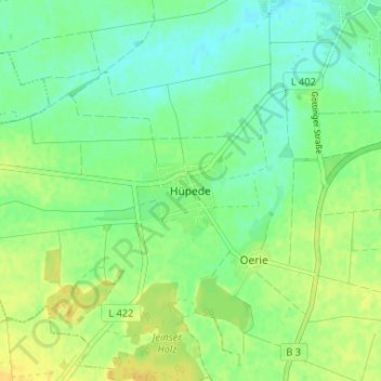 Mappa topografica Hüpede, altitudine, rilievo