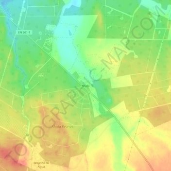 Mappa topografica Muda, altitudine, rilievo