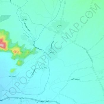 Mappa topografica Shewa, altitudine, rilievo