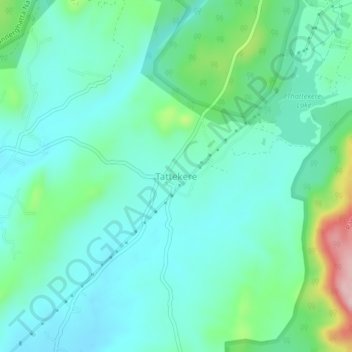 Mappa topografica Tattekere, altitudine, rilievo
