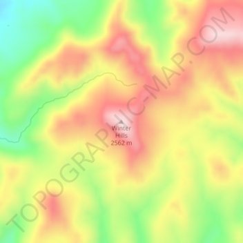 Mappa topografica Winter Hills, altitudine, rilievo