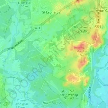 Mappa topografica Grange Estate, altitudine, rilievo