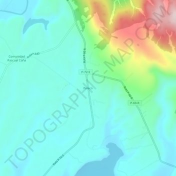 Mappa topografica Peleco, altitudine, rilievo
