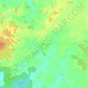 Mappa topografica Maiziere, altitudine, rilievo