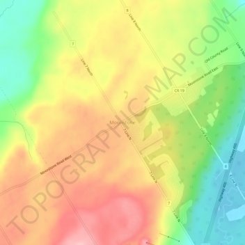 Mappa topografica Moonstone, altitudine, rilievo