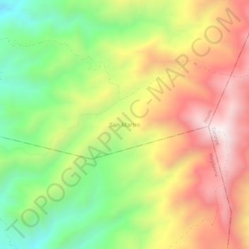 Mappa topografica San Martin, altitudine, rilievo